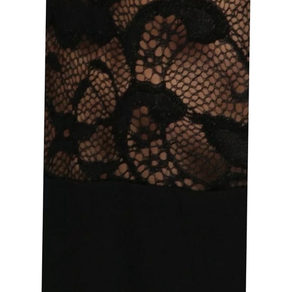 SOLD OUT Black Lace Inset Boho Flare Bell Stretch Pants - Picture 5 of 6